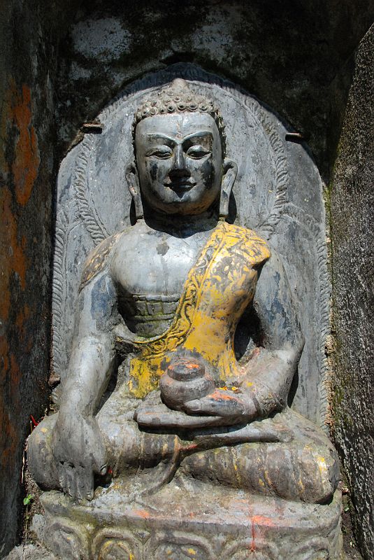 21 Kathmandu Valley Sankhu Vajrayogini Yellow Buddha Statue 